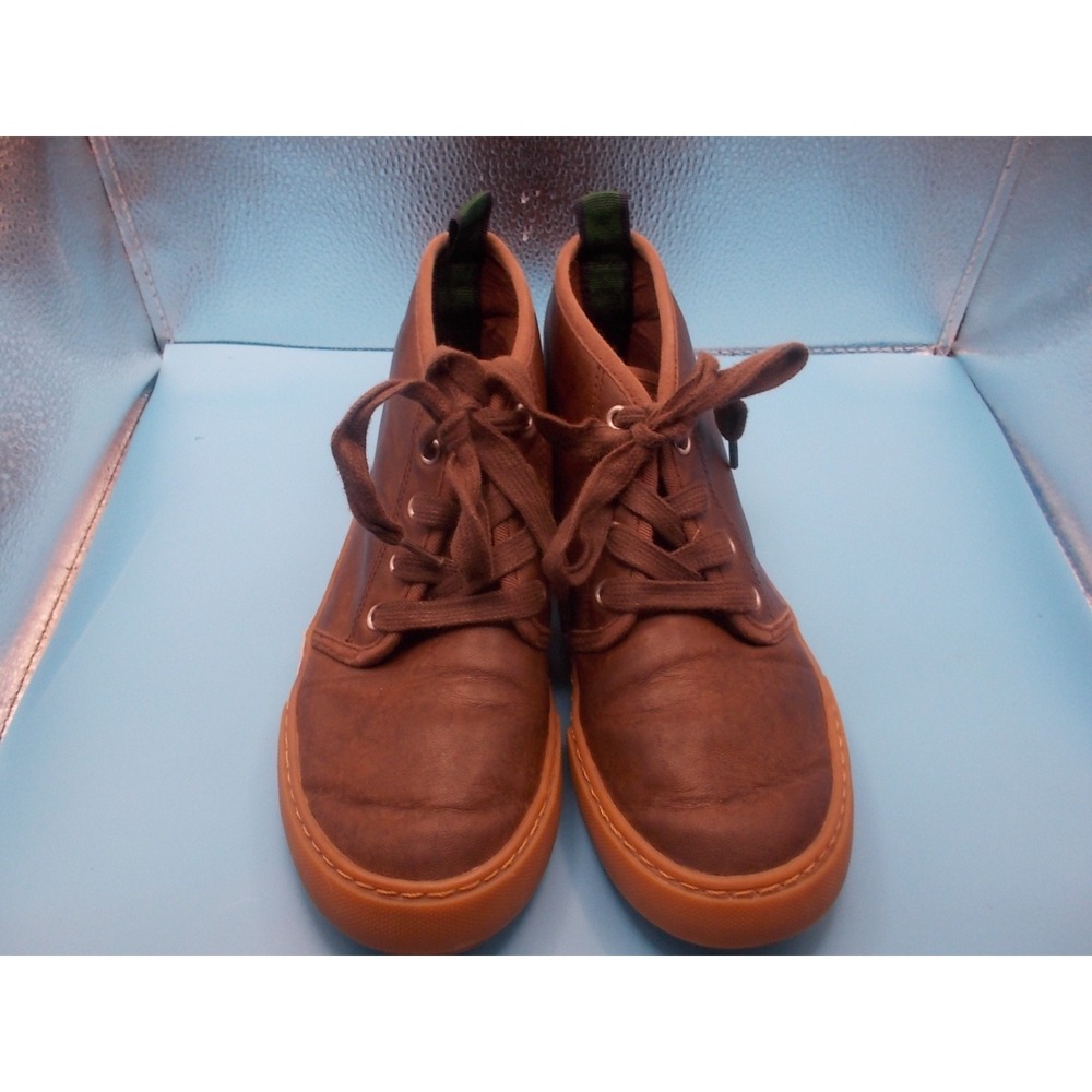 Polo Ralph Lauren Kids Brown High Top Lace Up Sneakers Boots Size 3.5Y